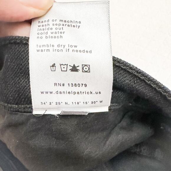 Daniel Patrick Black Denim Skinny Ripped Jeans Size 27 - Picture 5 of 10